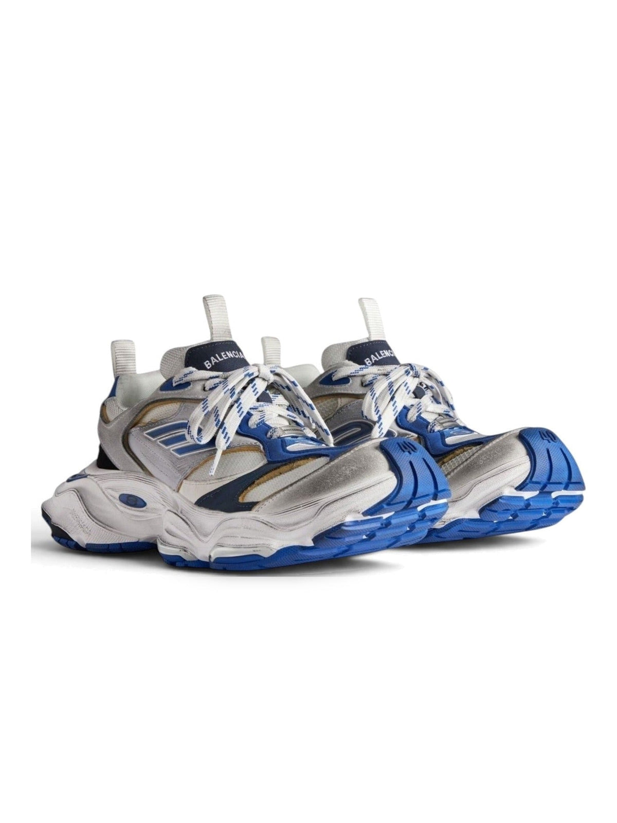 BALENCIAGA CARGO WORN OUT GREY BLUE SNEAKERS