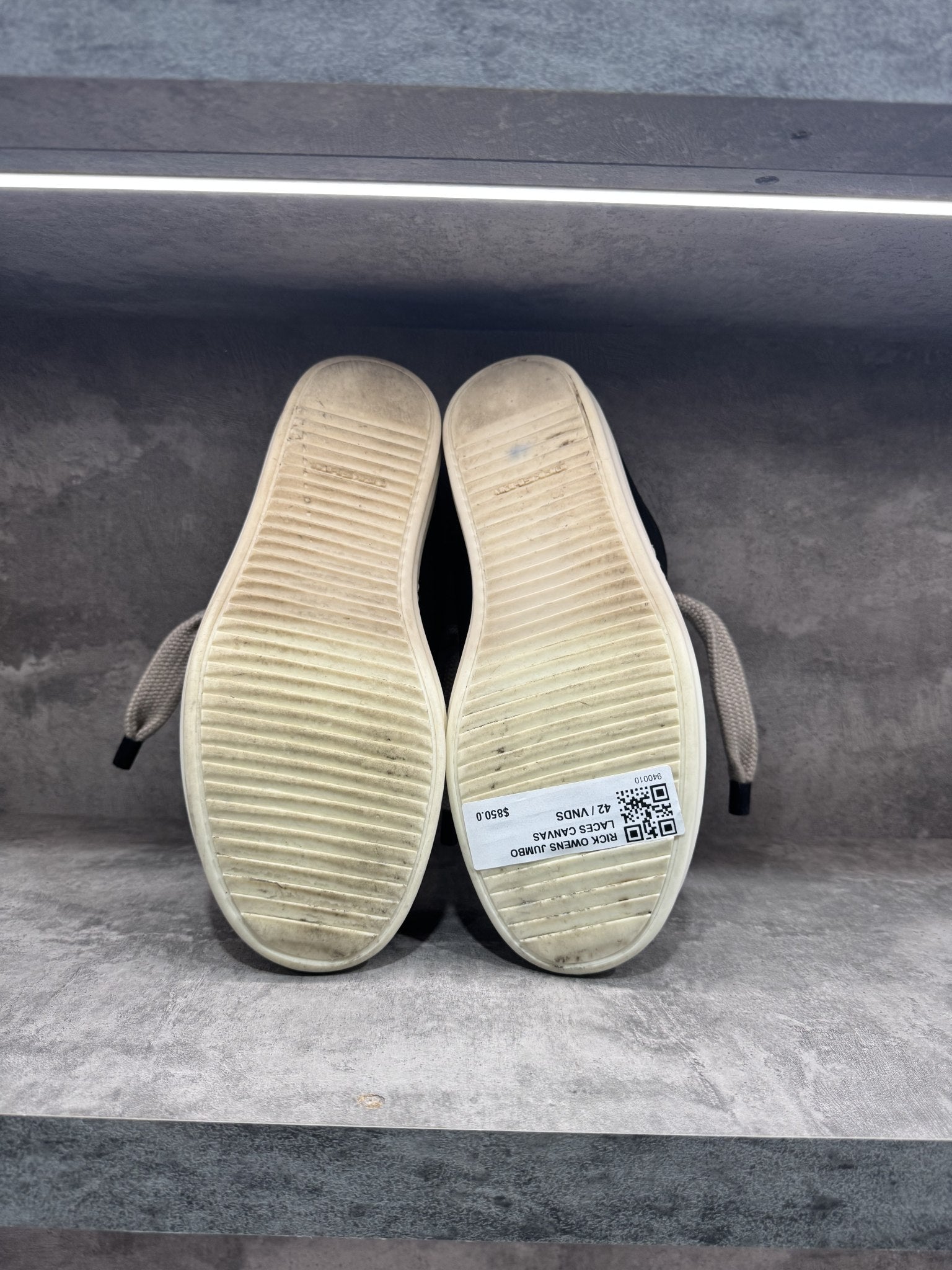 RICK OWENS JUMBO LACES CANVAS SNEAKERS