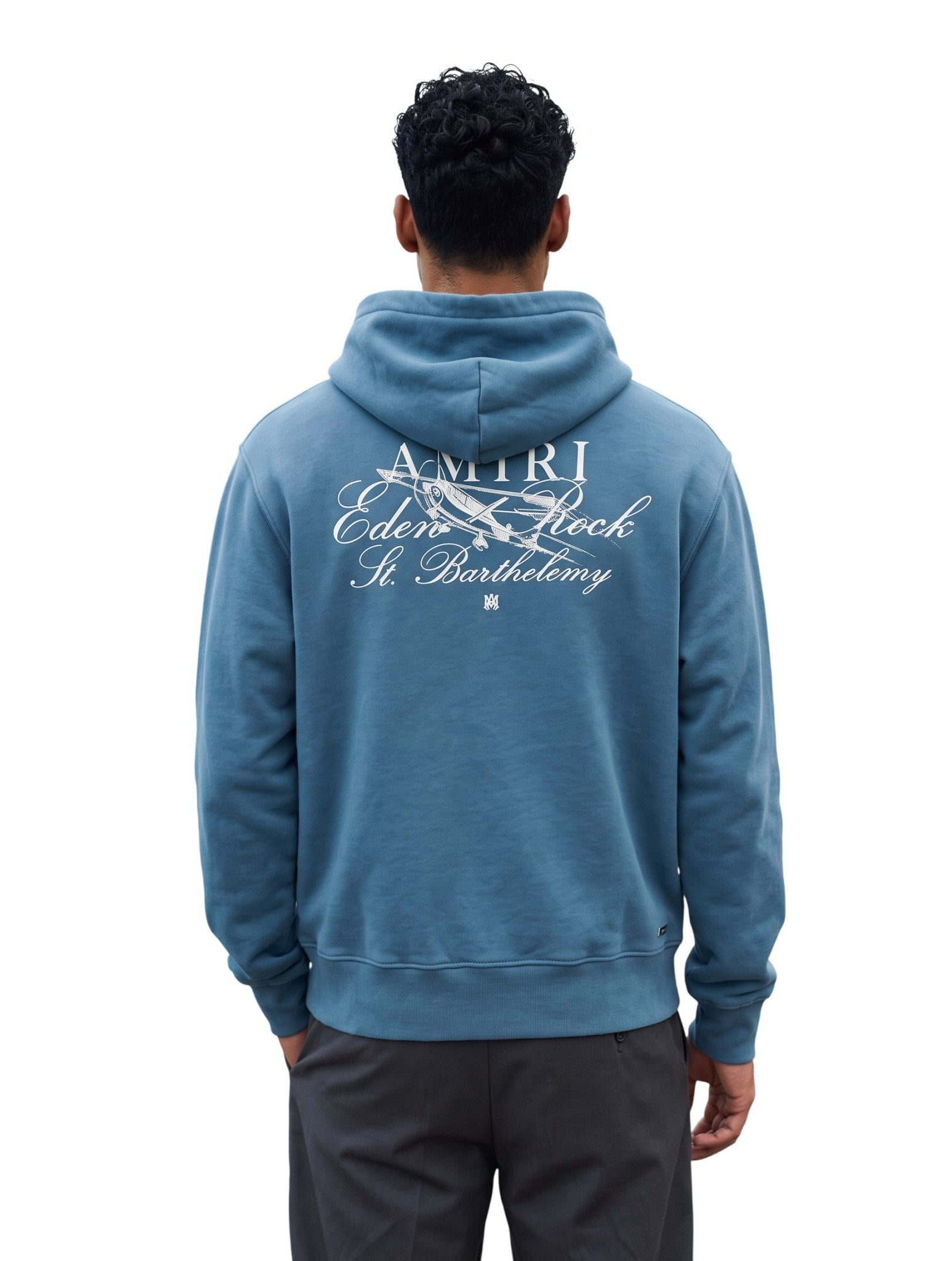 AMIRI EDEN ROCK BLUE & WHITE ST. BARTHELEMY HOODIE