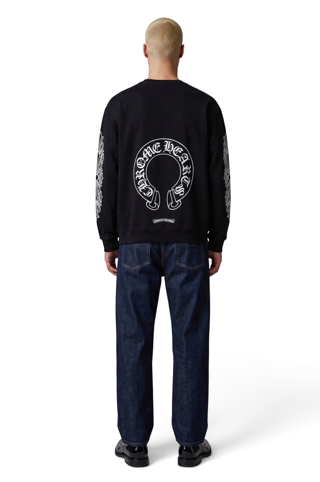 CHROME HEARTS HORSESHOE CREWNECK BLACK FLORAL