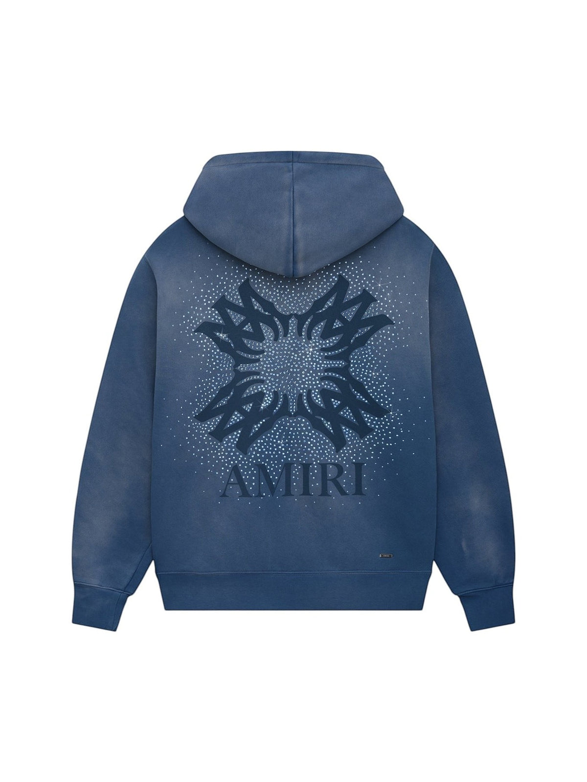 AMIRI QUAD CRYSTAL ZIP HOODIE BLUE