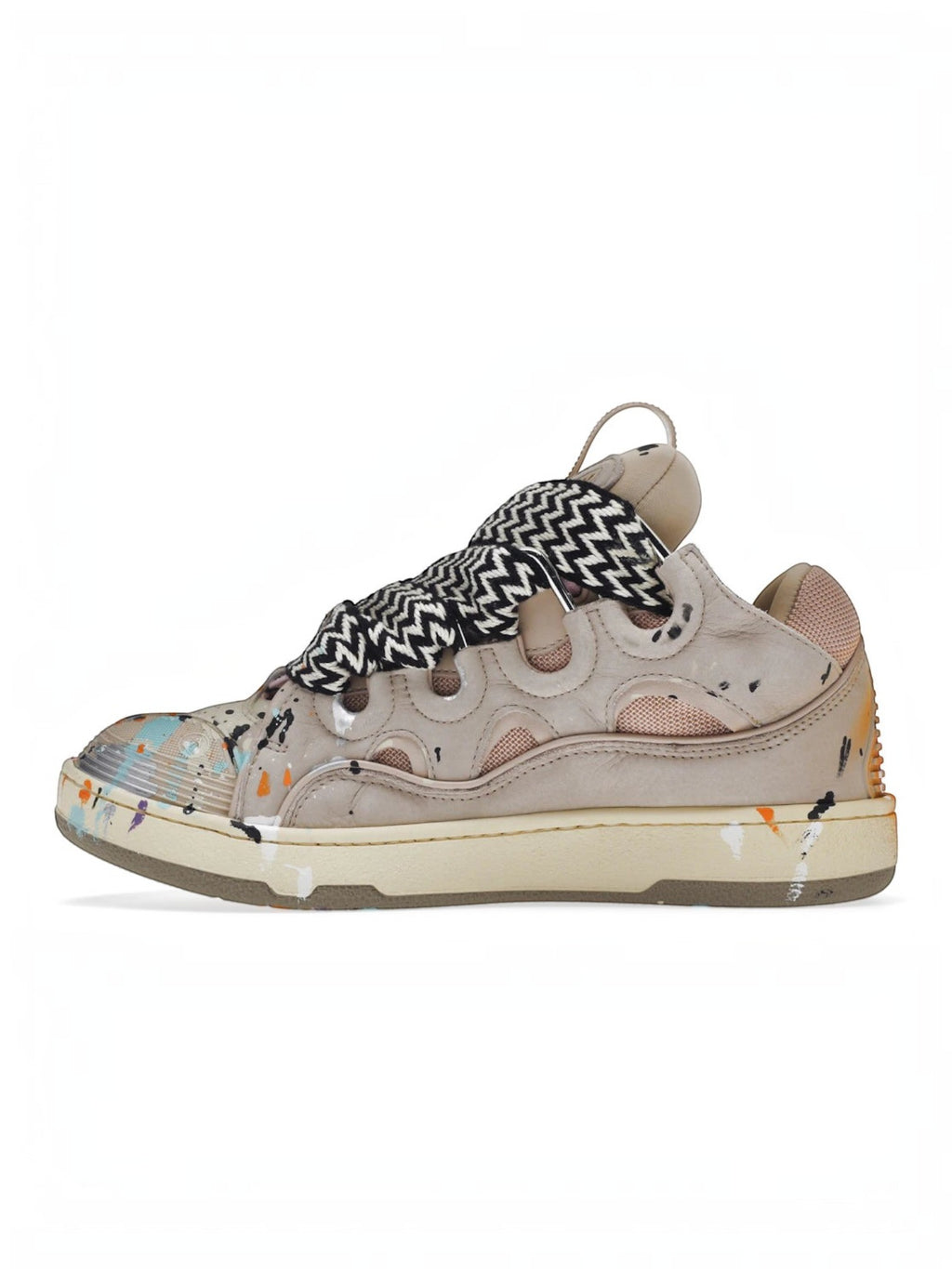 LANVIN LEATHER CURB x GALLERY DEPT. PALE PINK MULTI PAINT DRIP