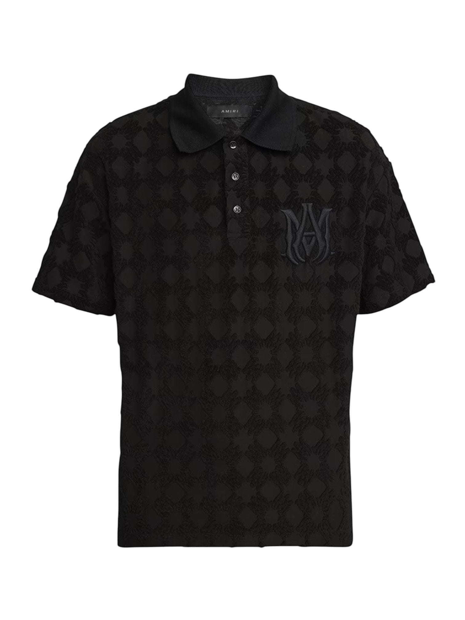 AMIRI MA QUAD TOWELING POLO BLACK