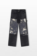 AMIRI CARPENTER BLEACH BANDANA  JEANS BLACK