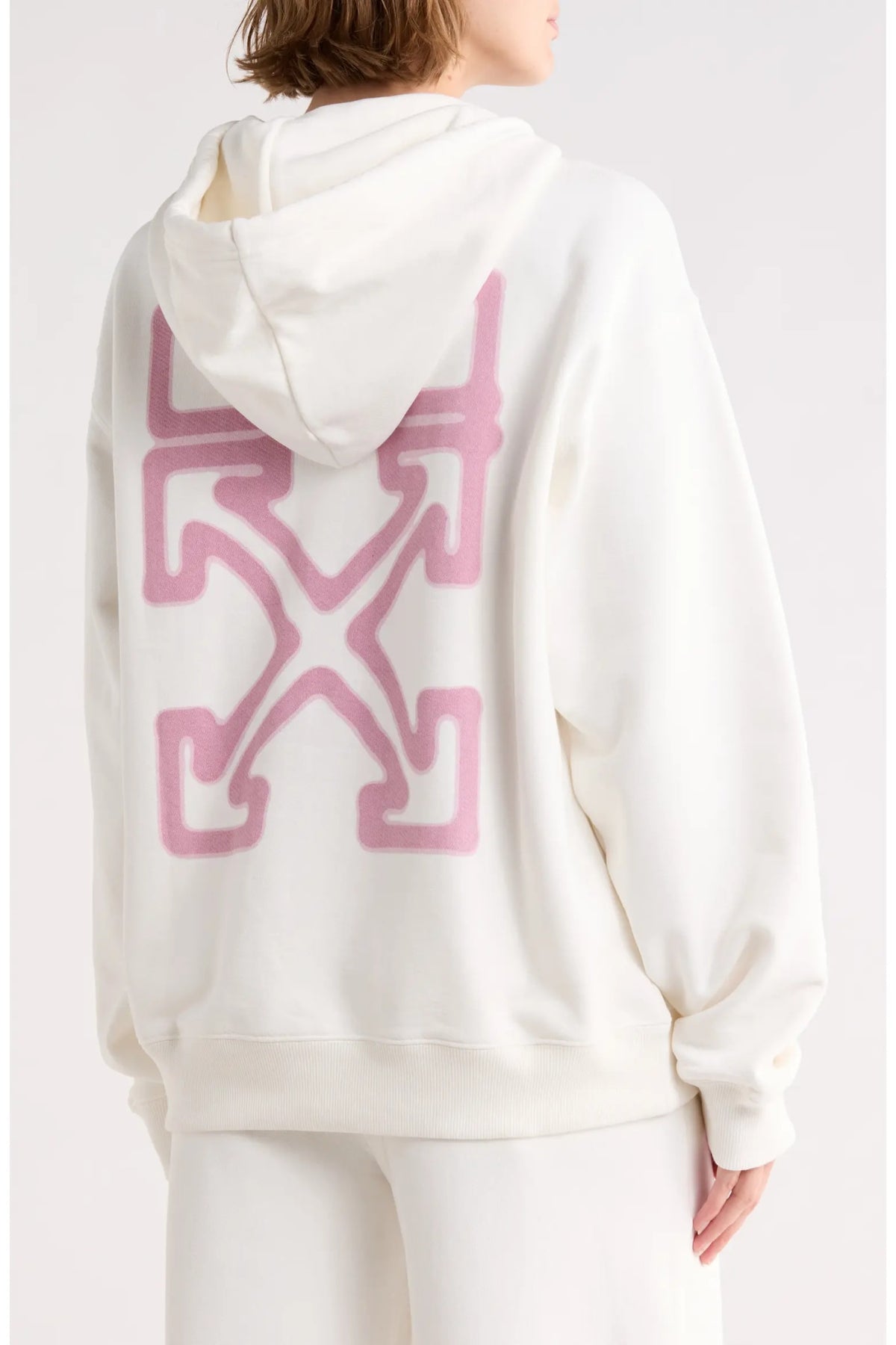 OFF WHITE SPRAY SWIZZLE HOODIE WHITE PINK