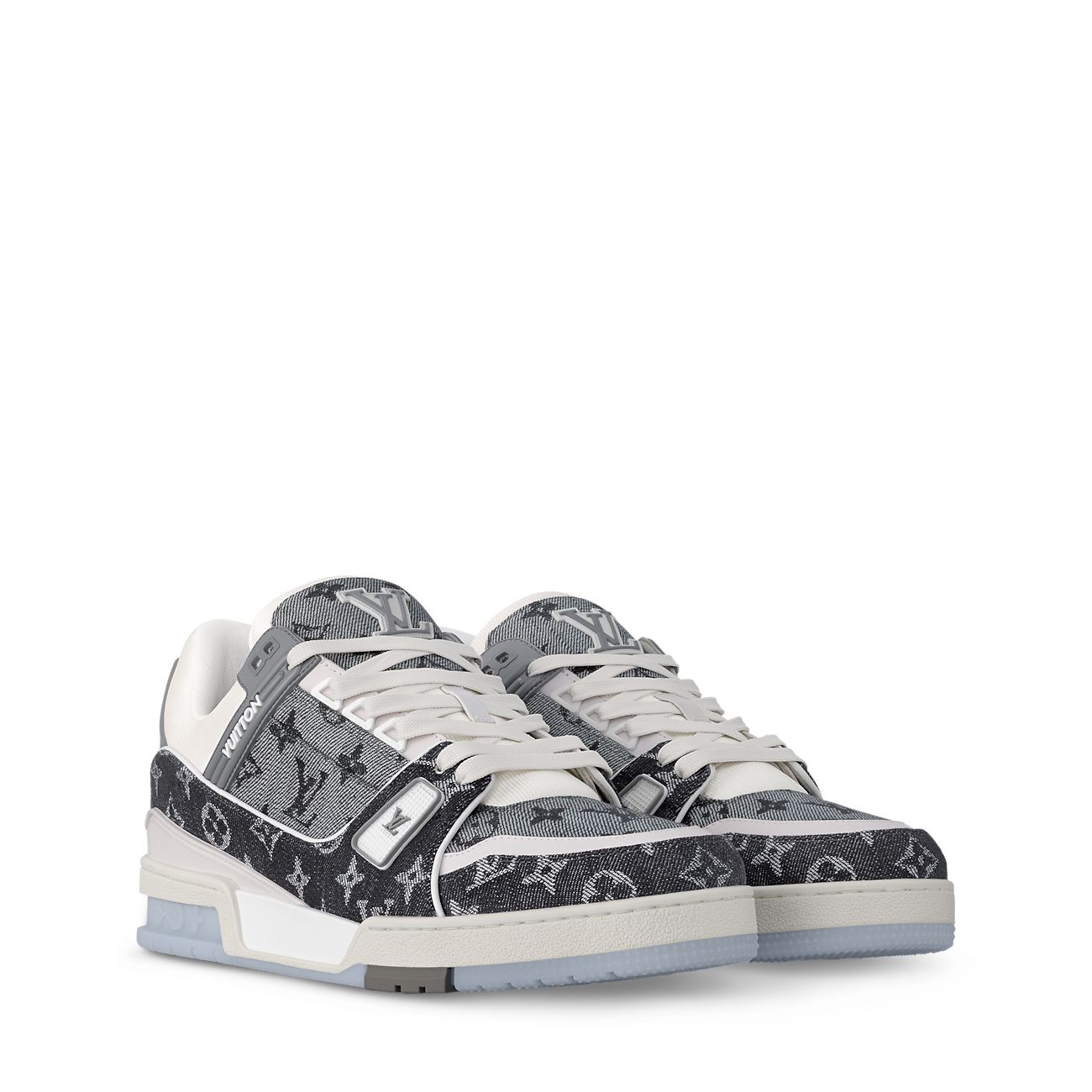 LOUIS VUITTON TRAINER CLEAR SOLE GREY SNEAKERS
