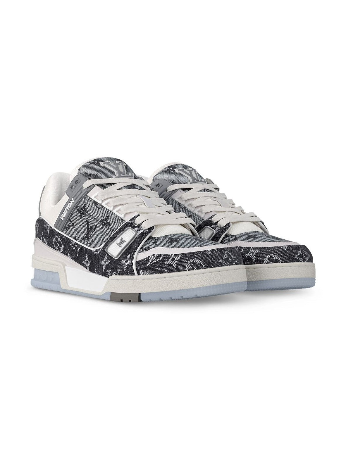 LOUIS VUITTON TRAINER CLEAR SOLE GREY SNEAKERS