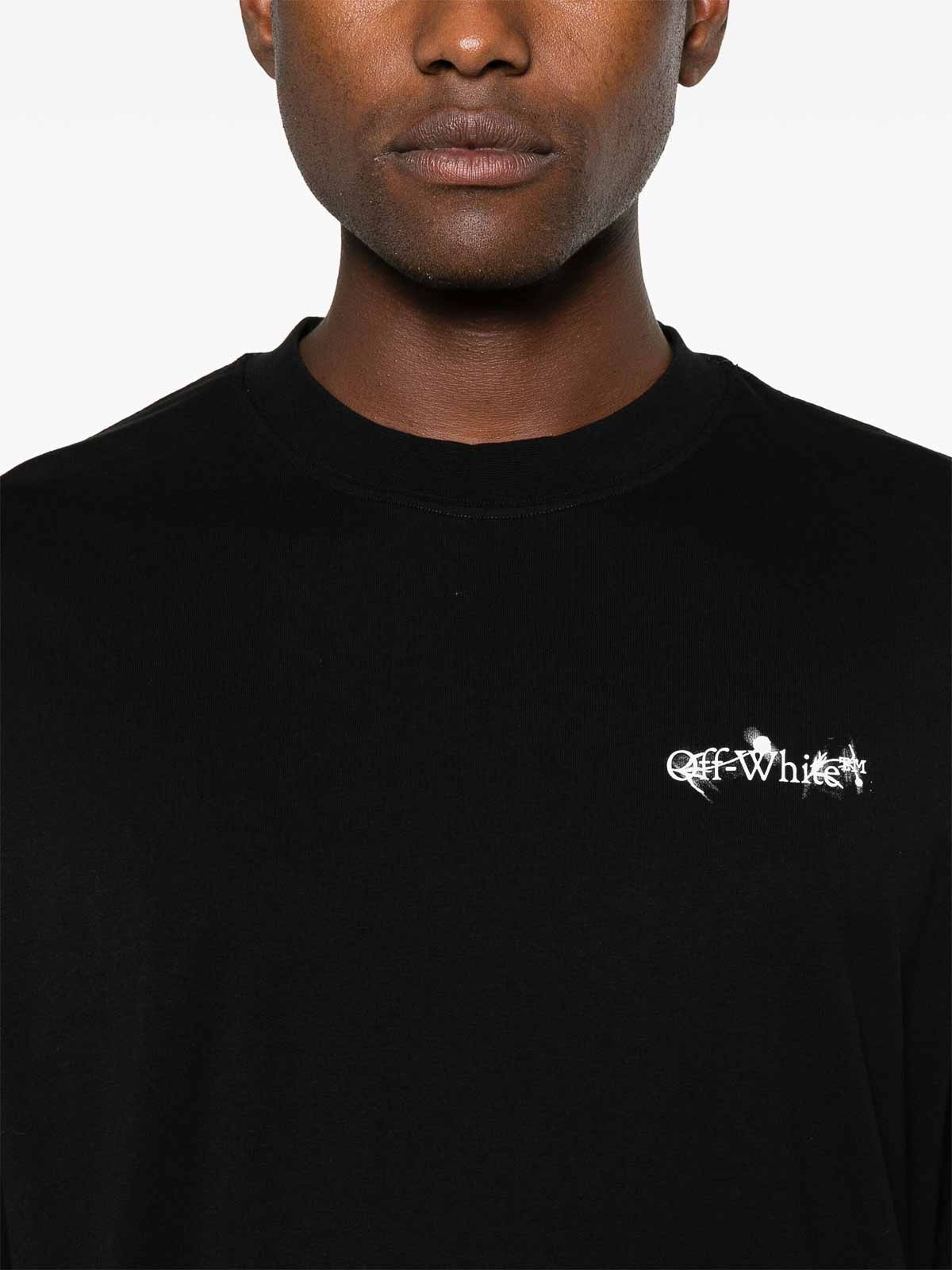 OFF WHITE FLOWER SPRAY ARROW T-SHIRT BLACK