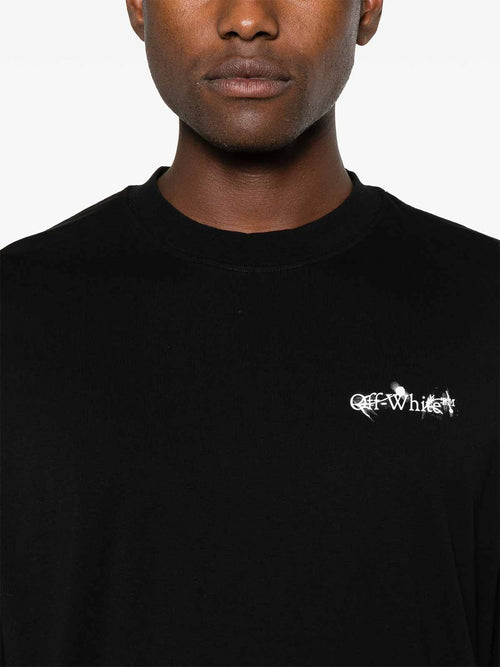 OFF WHITE FLOWER SPRAY ARROW T-SHIRT BLACK
