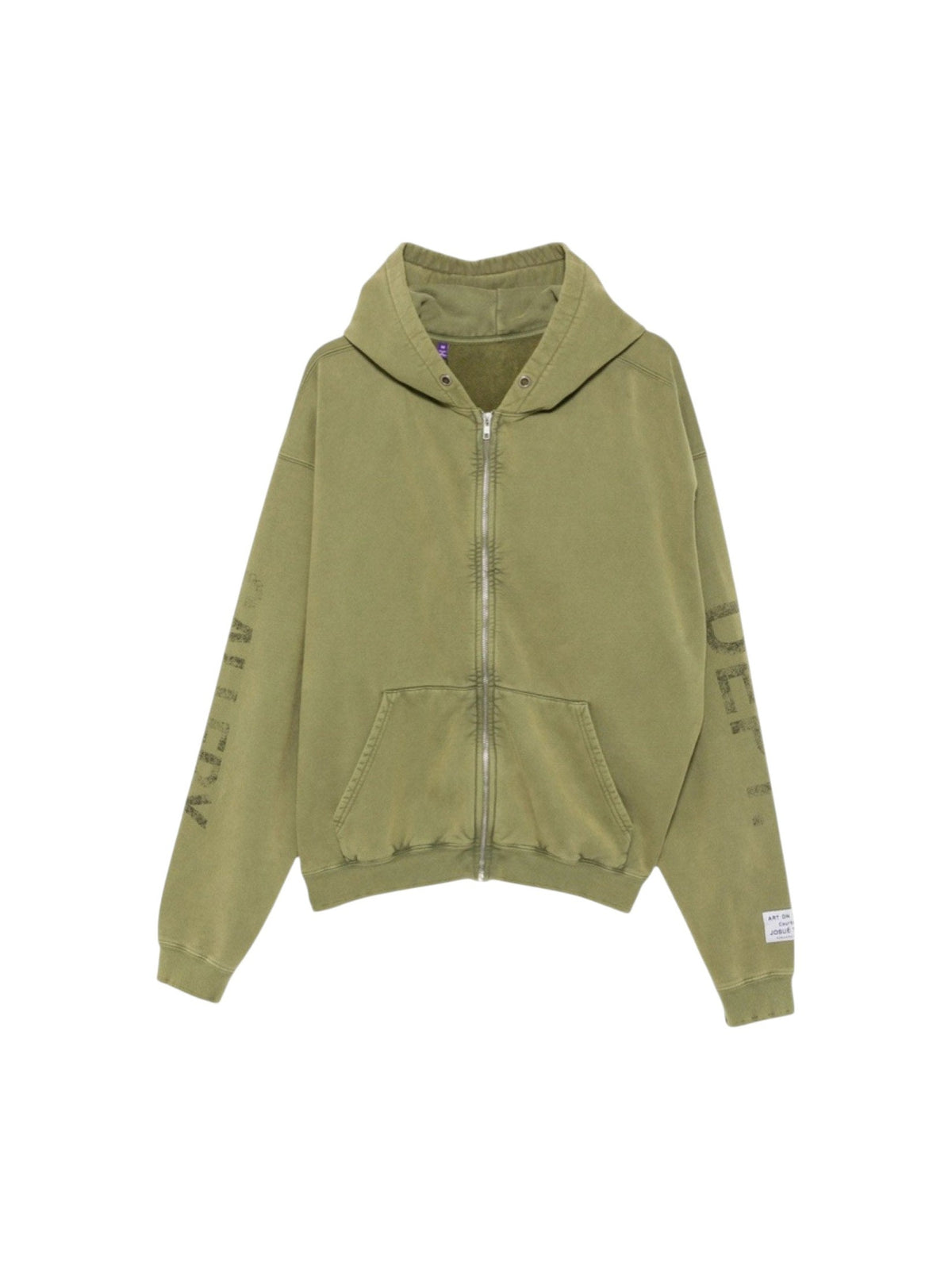 GALLERY DEPT. GREEN ZIP HOODED SWEATSHIRT