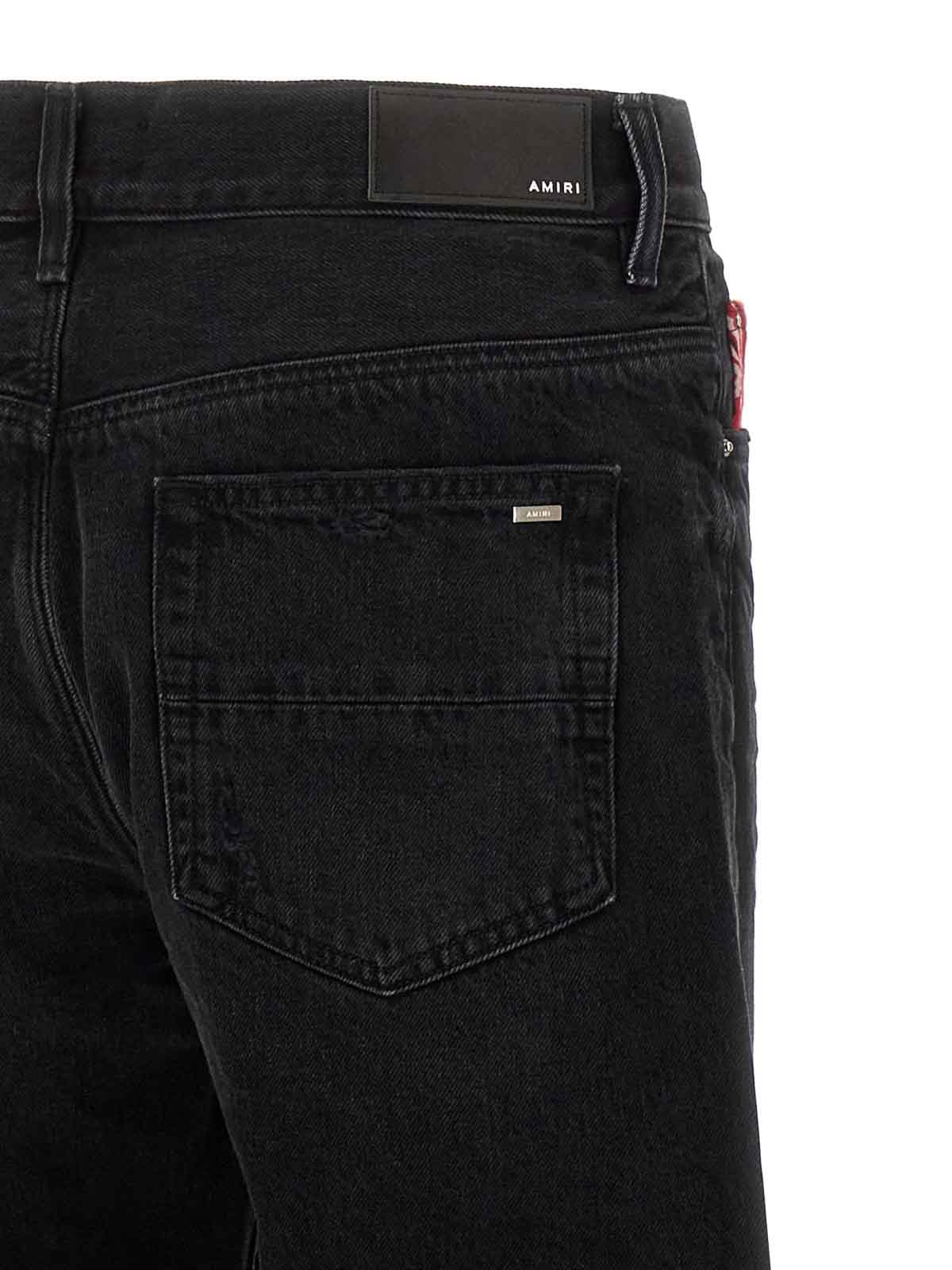 AMIRI BANDANA REPAIRED JEANS BLACK