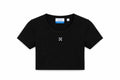 OFF WHITE RIBBED ARROW CROP T-SHIRT BLACK