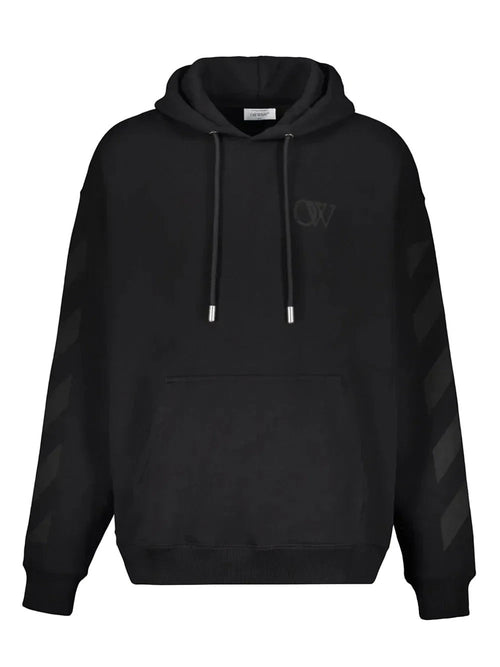OFF WHITE OW DIAG SKATE HOODIE BLACK