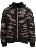 WHO DECIDES WAR SCRIPTURE ZIP UP HOODIE BLACK