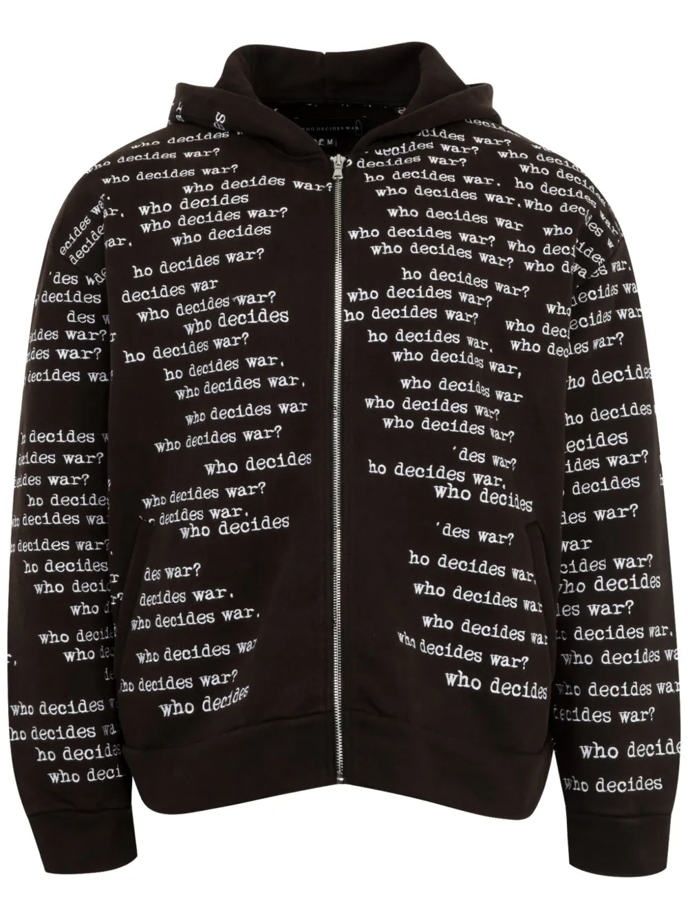 WHO DECIDES WAR SCRIPTURE ZIP UP HOODIE BLACK