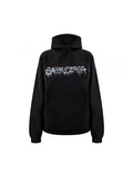 BALENCIAGA LIQUID METAL LOGO HOODIE BLACK