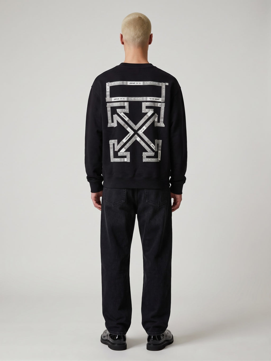 OFF WHITE TAPE CREWNECK BLACK