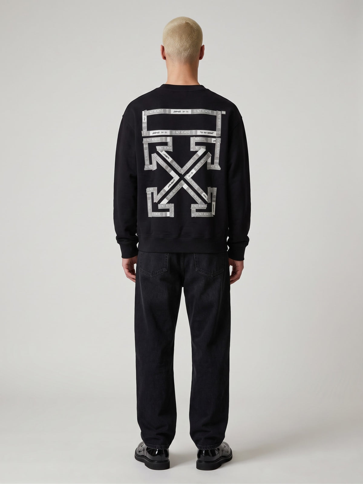 OFF WHITE TAPE CREWNECK BLACK
