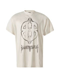 BALENCIAGA METAL BB STENCIL T-SHIRT BEIGE