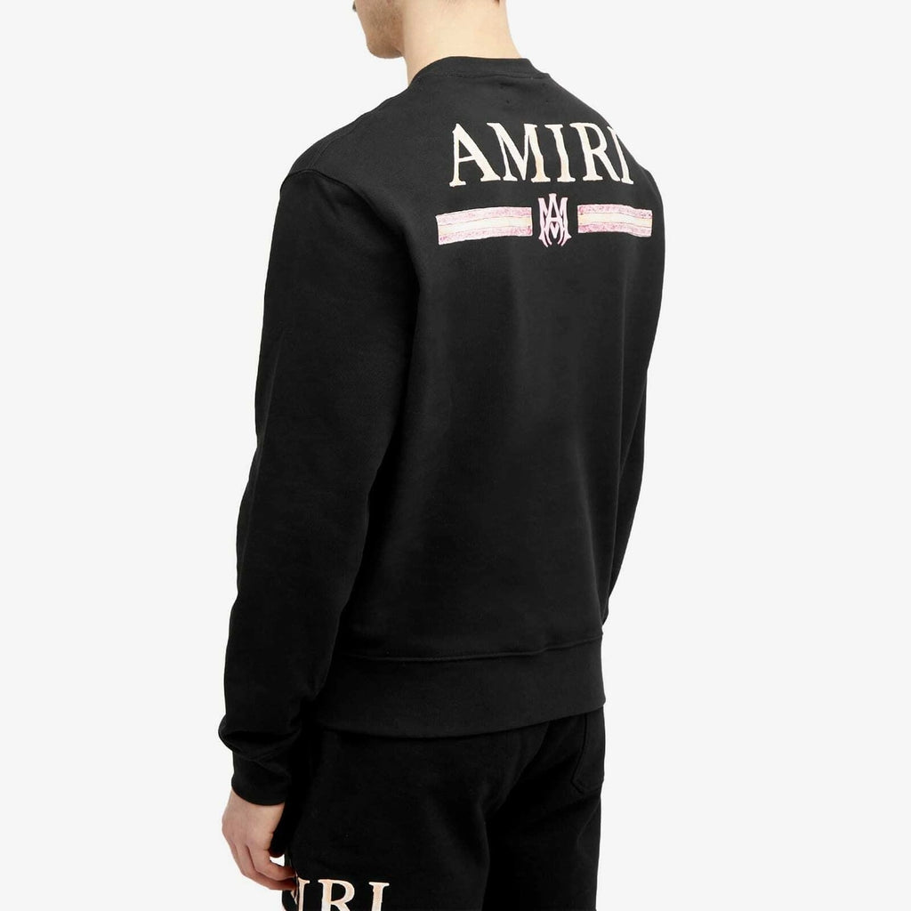 AMIRI WATERCOLOR MA BAR LOGO CREWNECK BLACK