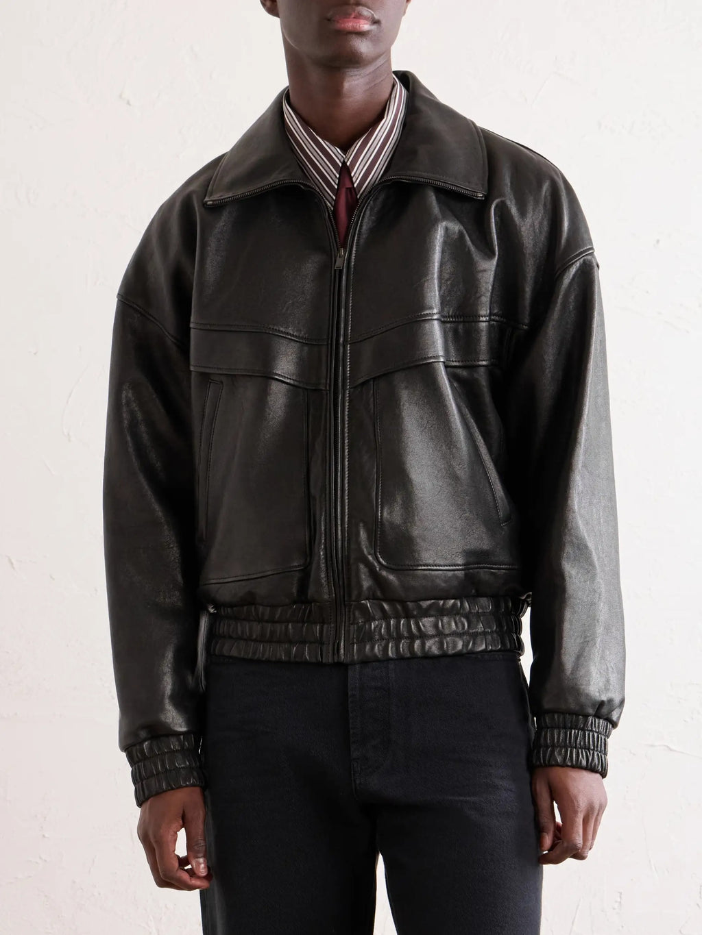 YVES SAINT LAURENT LEATHER JACKET BLACK