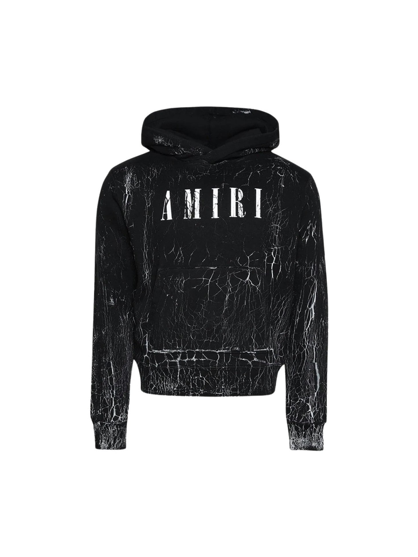 AMIRI BLACK CRACKED CORE LOGO HOODIE
