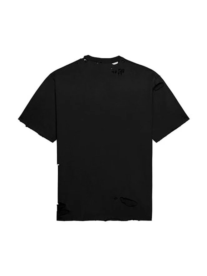 BALENCIAGA CAPS DESTROYED FLATGROUND T-SHIRT BLACK