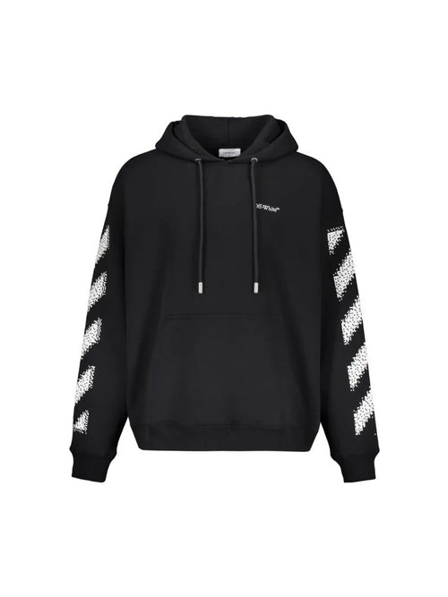 OFF WHITE PIXEL DIAGONAL SKATE HOODIE BLACK