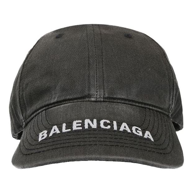 BALENCIAGA WASHED LOGO DENIM BASEBALL CAP