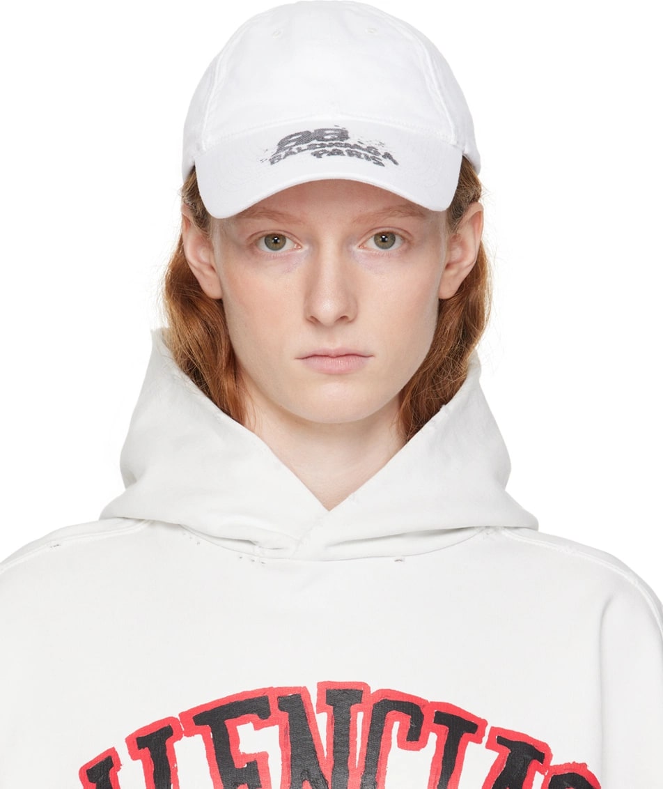 BALENCIAGA BB PARIS HAT WHITE