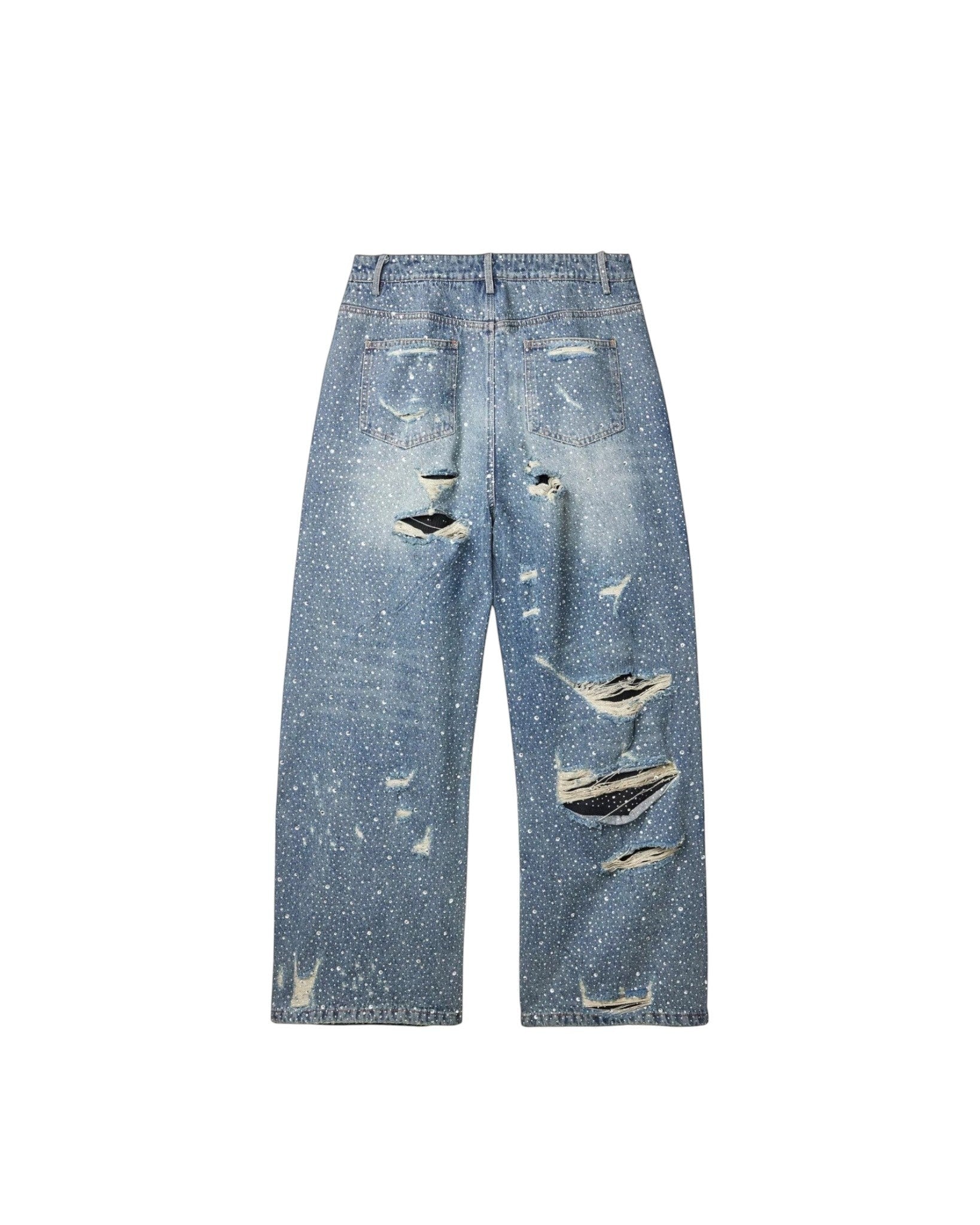 VALLEY CRYSTAL RAIN DENIM LIGHT WASH DISTRESSED