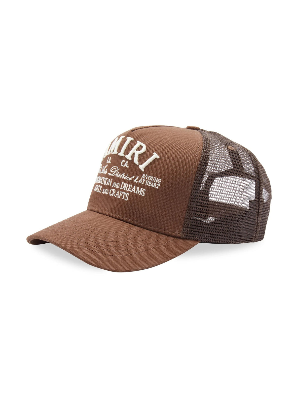 AMIRI ARTS DISTRICT TRUCKER HAT BROWN