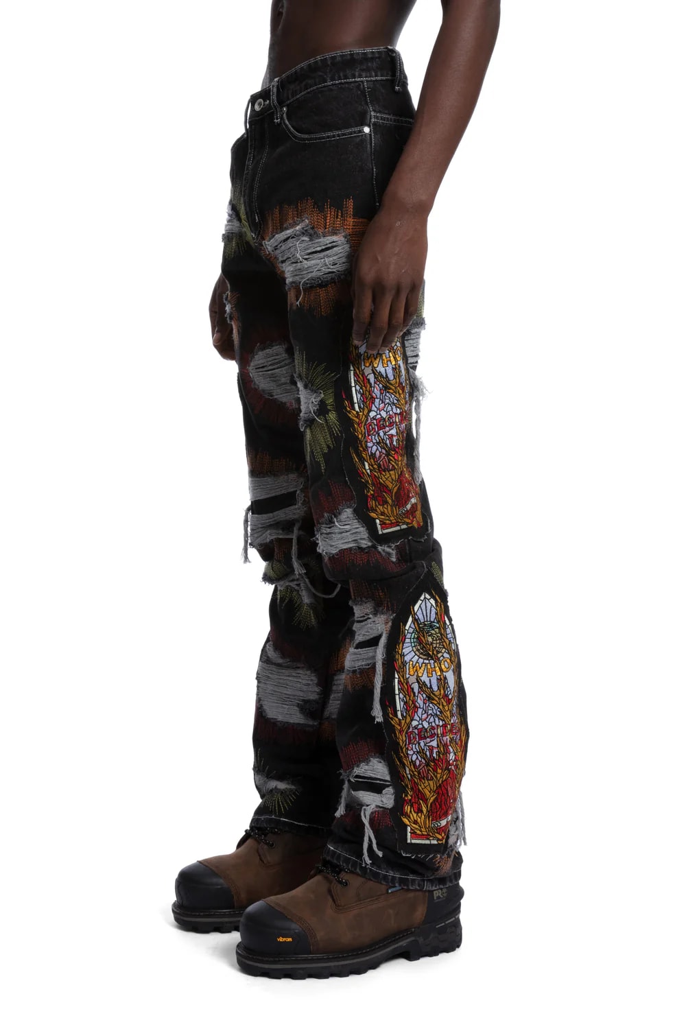 WHO DECIDES WAR BLACK WASH DISTRESSED JEANS