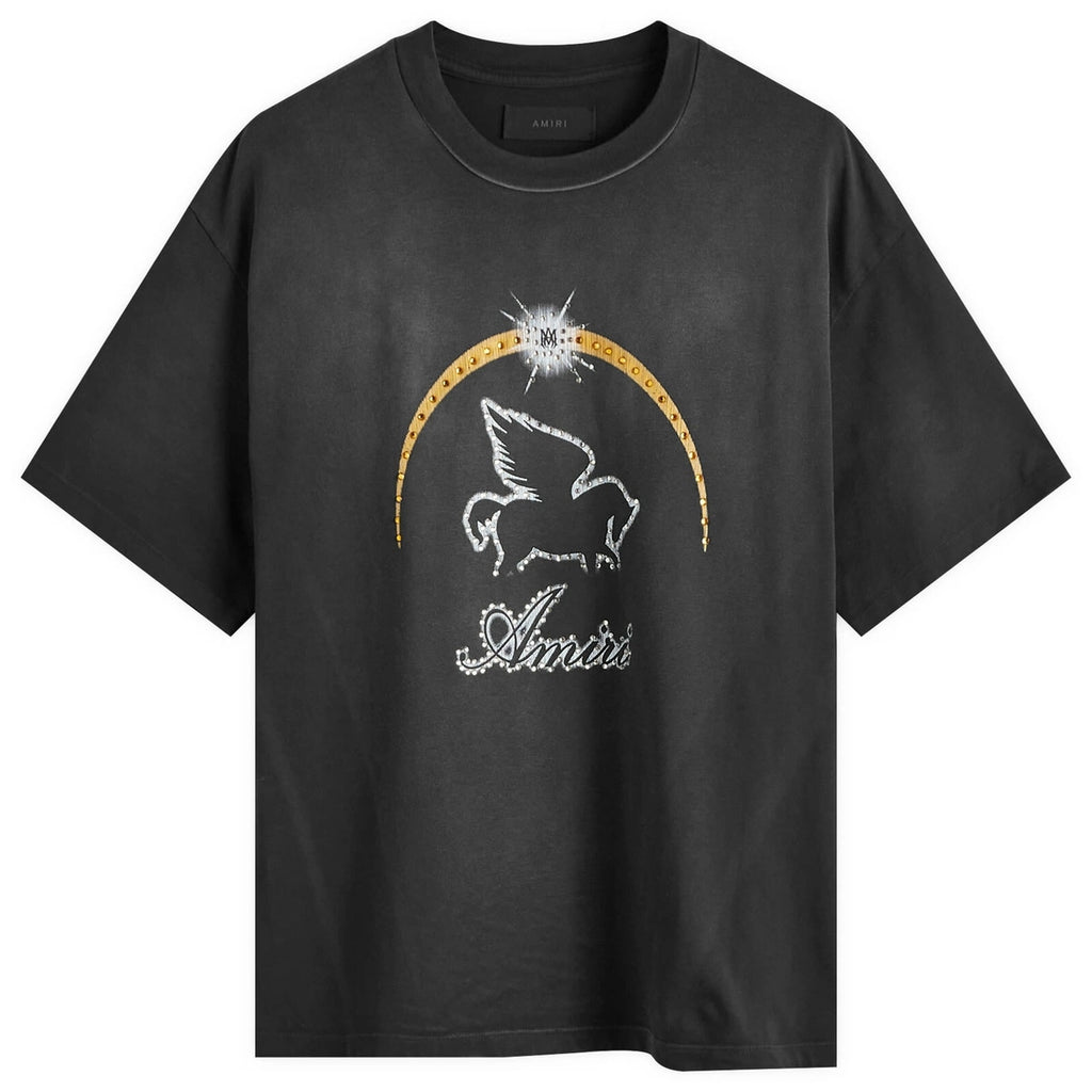 AMIRI PEGASUS CRYSTAL T-SHIRT BLACK