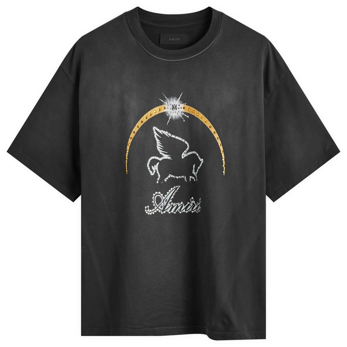 AMIRI PEGASUS CRYSTAL T-SHIRT BLACK