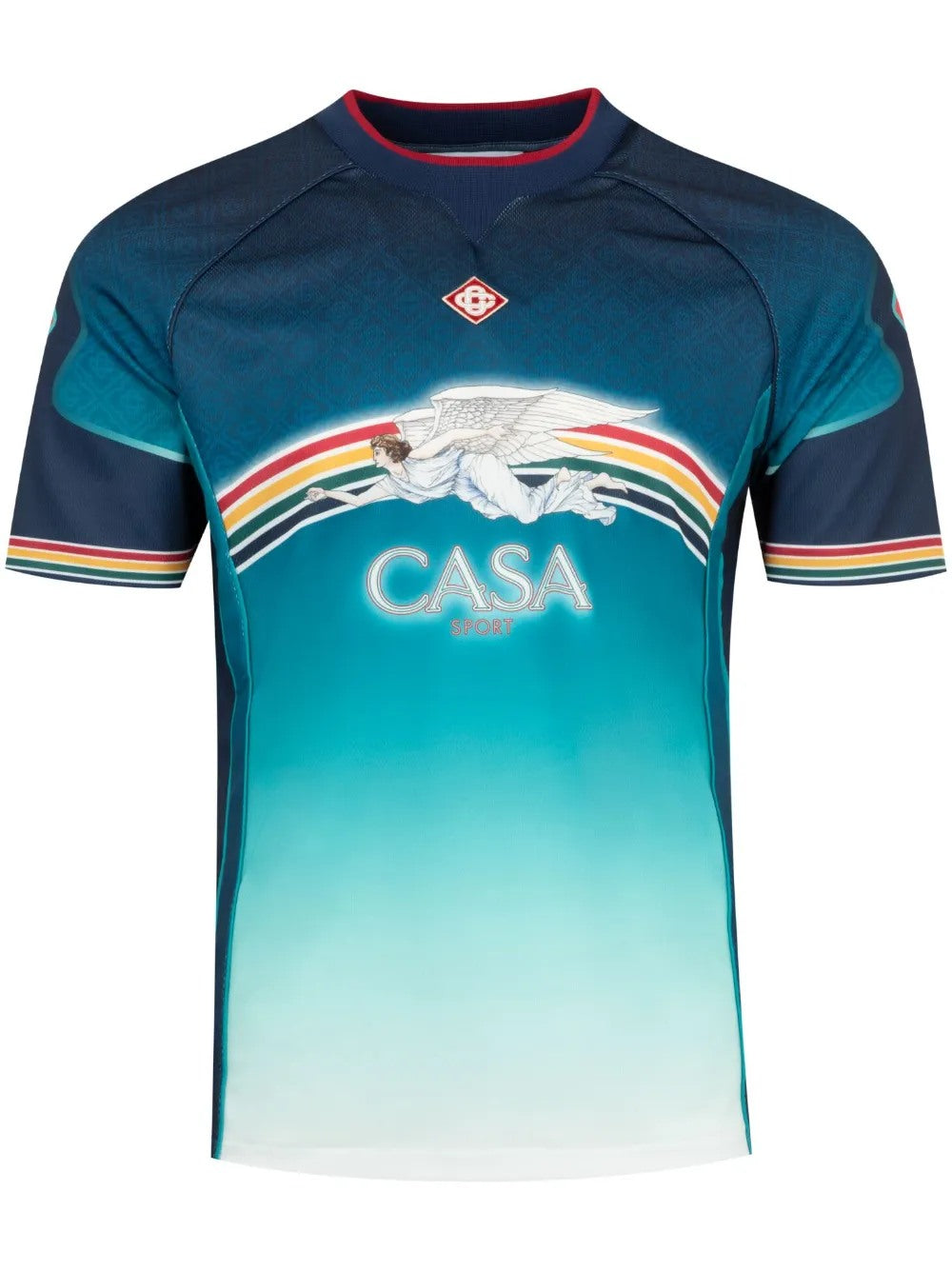 CASABLANCA PRINTED FOOTBALL NAVY JERSEY 