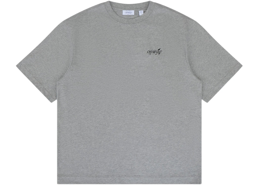 OFF WHITE PAINT SPLATTER ARROW DIAG T-SHIRT HEATHER GREY