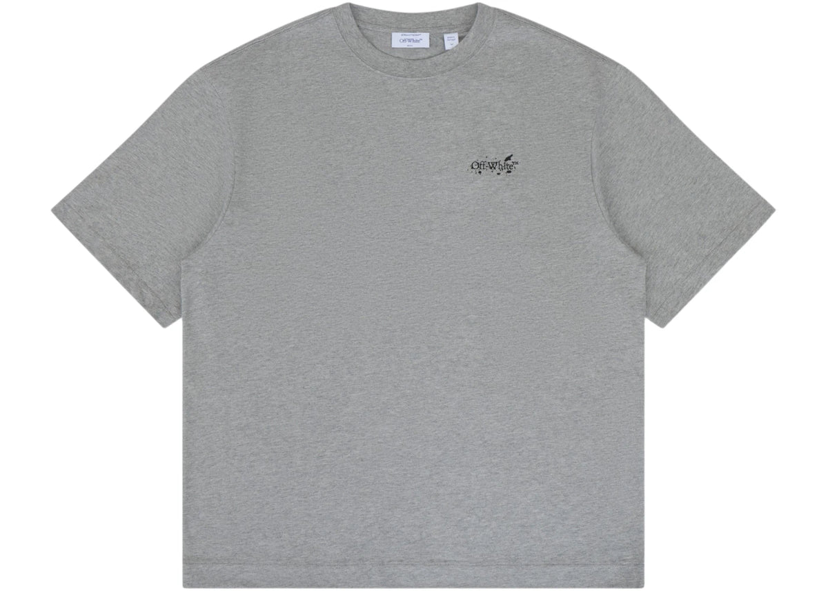 OFF WHITE PAINT SPLATTER ARROW DIAG T-SHIRT HEATHER GREY