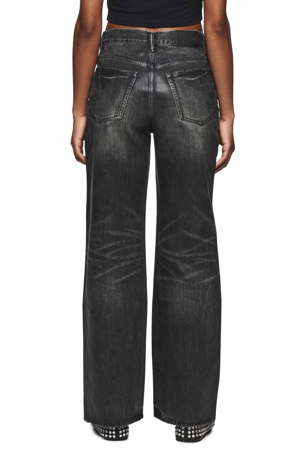 PURPLE BRAND TWISTED BAGGY JEANS BLACK