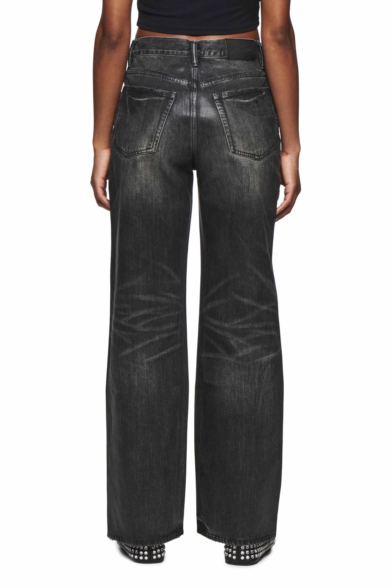 PURPLE BRAND TWISTED BAGGY JEANS BLACK