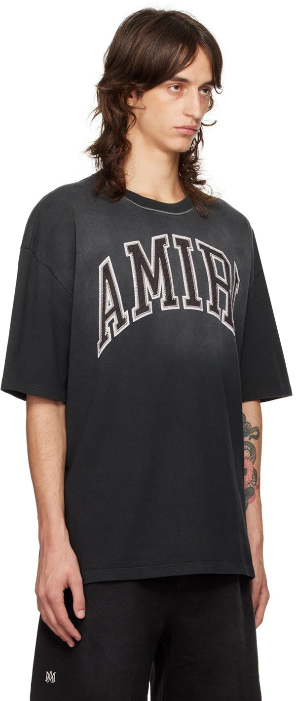 AMIRI DISTRESSED LOGO T SHIRT BLACK