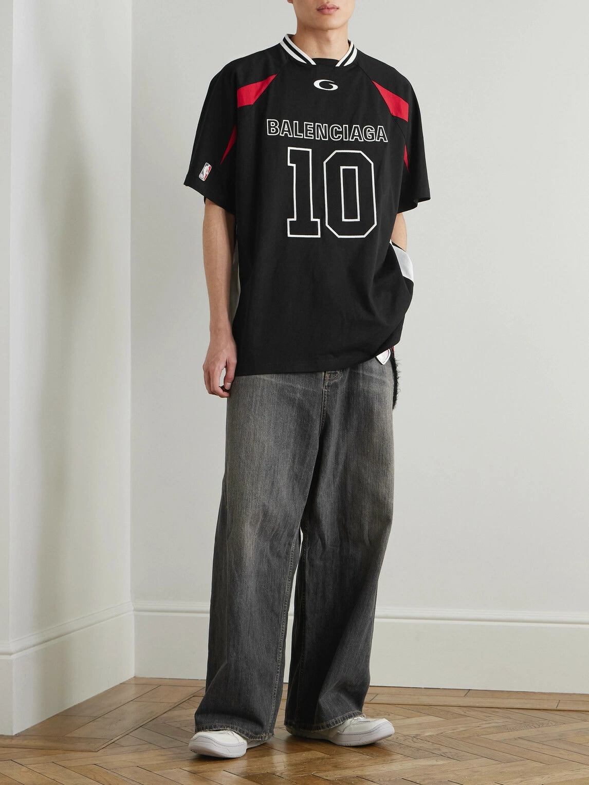 BALENCIAGA NBA OVERSIZE JERSEY BLACK