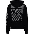 OFF WHITE SCRIBBLE DIAG BOXY HOODIE BLACK