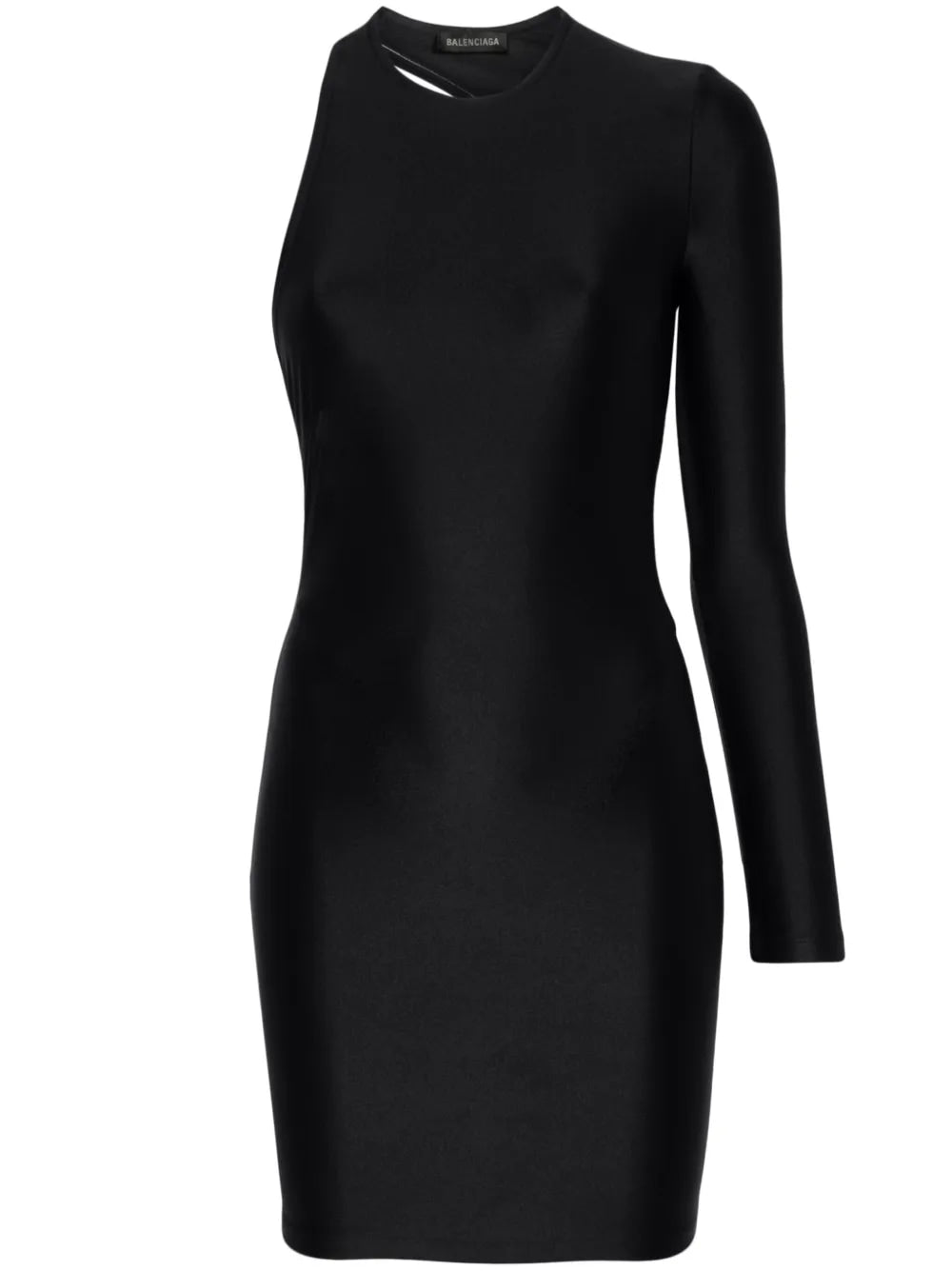 BALENCIAGA ASYMMETRIC MINI DRESS BLACK WOMENS