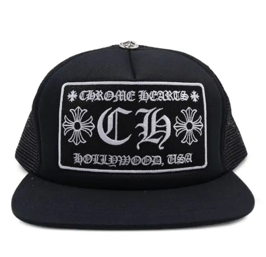 CHROME HEARTS HOLLYWOOD TRUCKER HAT BLACK