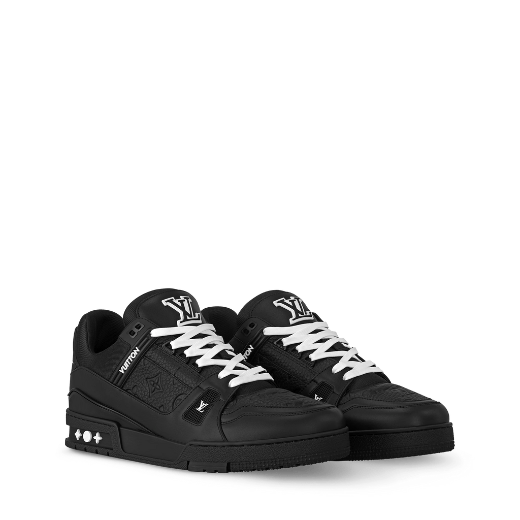 LOUIS VUITTON BLACK EMBOSSED MONOGRAM TRAINER