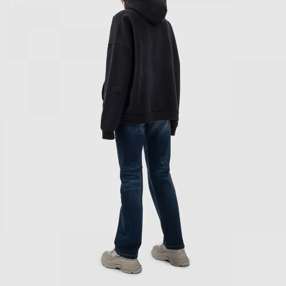 BALENCIAGA LIQUID METAL LOGO HOODIE BLACK
