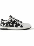 AMIRI STARS LOW APPLIQUÉD LEATHER WHITE BLACK