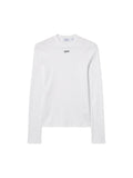 OFF-WHITE WHITE 'OFF' STAMP RIB LONG SLEEVE CREW T-SHIRT