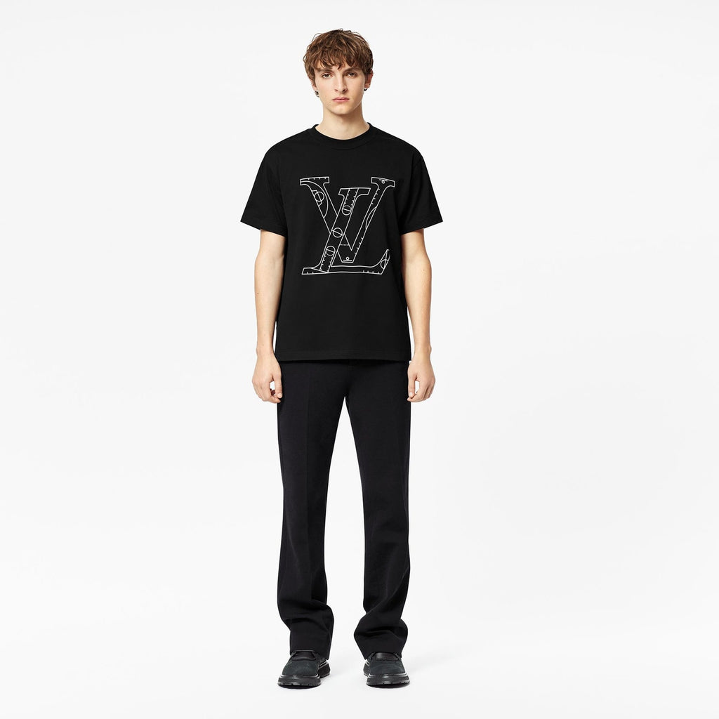 LOUIS VUITTON LV X NBA FRONT BACK PRINT T-SHIR BLACK